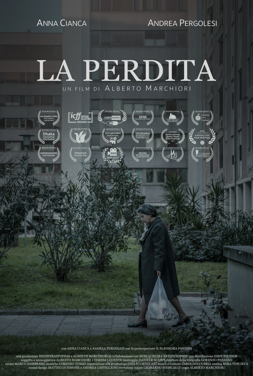 Distribuzione film cortometraggio: poster del film corto "La perdita" di Alberto Marchiori