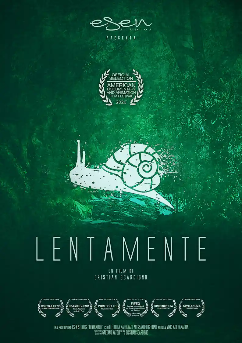 Distribuzione cortometraggi: poster del film "Lentamente"