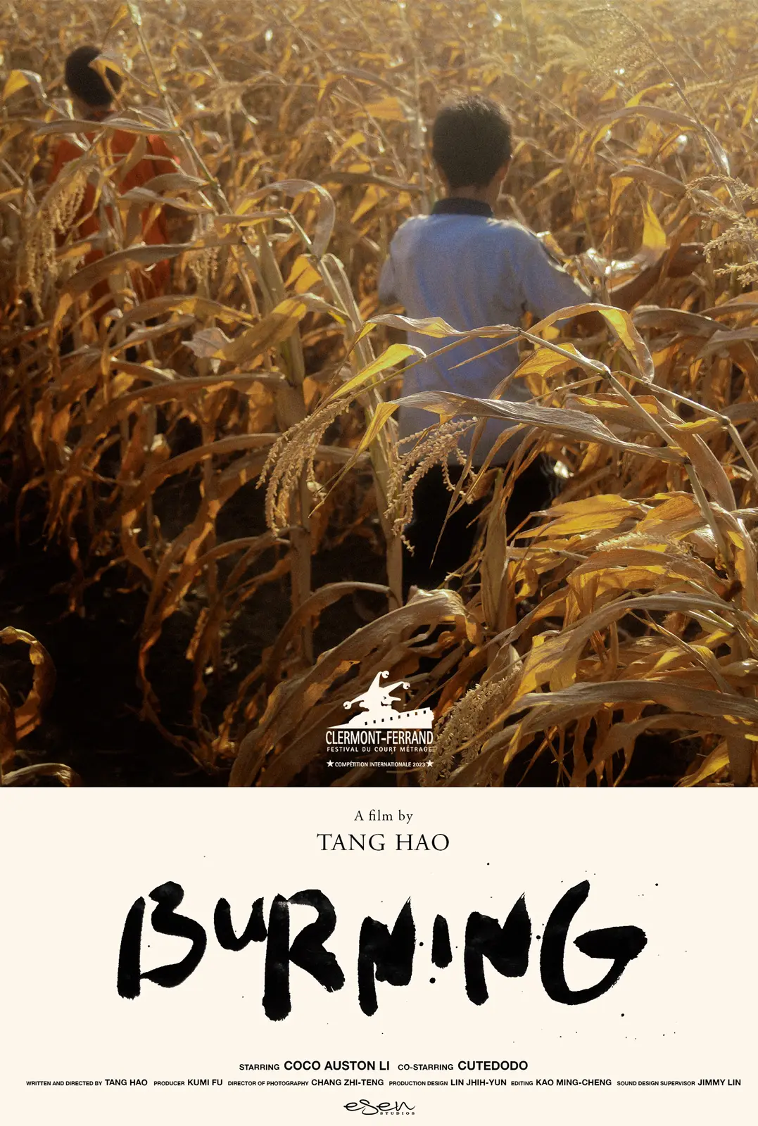 Poster of the short film: "Burning" by Tang Hao