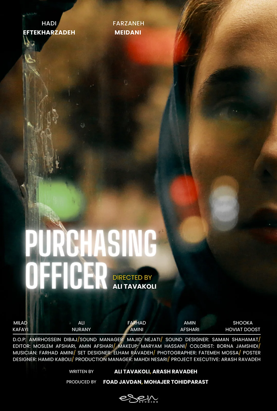 Poster of the iranian short film "Purchasing officer" by Ali Tavakoli